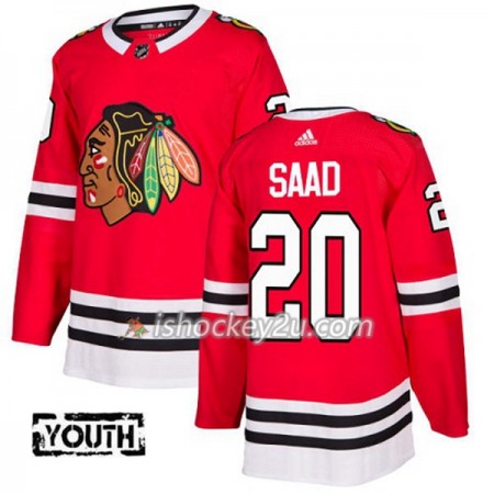 Børn NHL Chicago Blackhawks Trøje Brandon Saad 20 Adidas 2017-2018 Rød Authentic